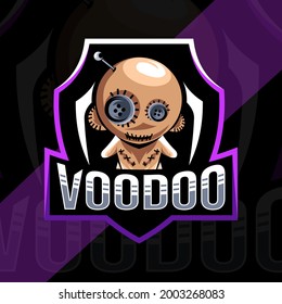 Voodoo mascot logo esport template design