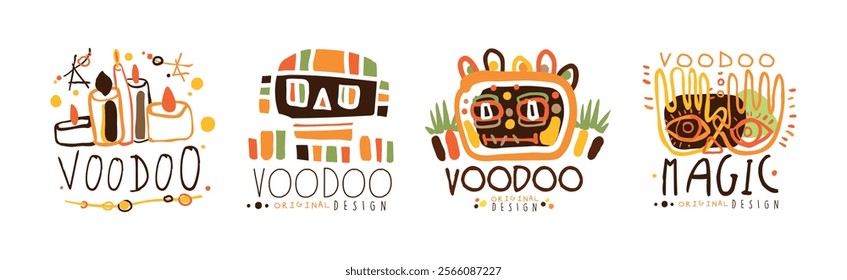 Voodoo Original Design Logo and Label Collection Vector Set