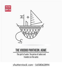 The Voodoo Pantheon. Agwe. The spirit of water, the Patron Saint of sailors and water travelers. Use it in tattoo art, logos, badges, icons.