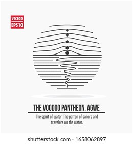 The Voodoo Pantheon. Agwe. The spirit of water, the Patron Saint of sailors and water travelers. Use it in tattoo art, logos, badges, icons.