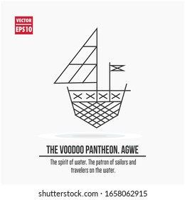 The Voodoo Pantheon. Agwe. The spirit of water, the Patron Saint of sailors and water travelers. Use it in tattoo art, logos, badges, icons.