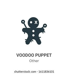 Voodoo puppet glyph icon vector on white background. Flat vector voodoo puppet icon symbol sign from modern other collection for mobile concept and web apps design.