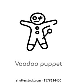 voodoo puppet vector line icon. Simple element illustration. voodoo puppet outline icon from other concept. Can be used for web and mobile