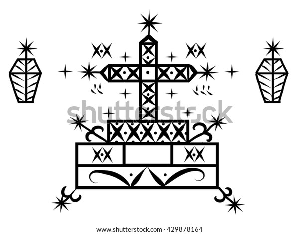 Voodoo Spirit Loa Baron Samedi Symbol Stock Vector (Royalty Free) 429878164