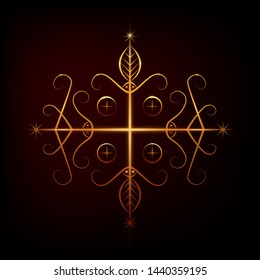 Voodoo spirit Voodoo vector clip art - as tattoo, print, african culture symbol. Isolated on white.Veve of Papa Legba
