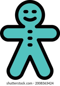 voodoo with white background. voodoo is a symbol of bakery .colour line icon.