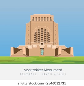 Monumento Voortrekker em Pretória - África do Sul - ilustração de stock como arquivo EPS 10