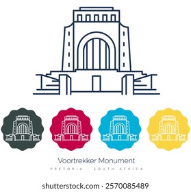 Voortrekker Monument in Pretoria - South Africa - Stock Illustration as EPS 10 File