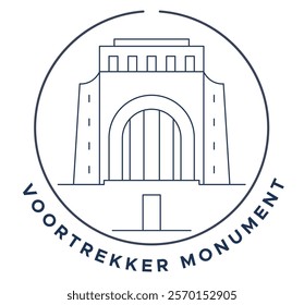 Voortrekker Monument in Pretoria - South Africa - Stock Illustration as EPS 10 File