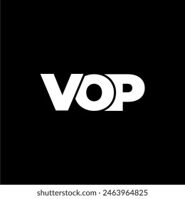 Logo de monograma tipográfico de letra VOP