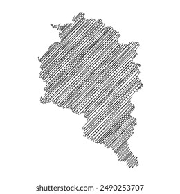 Vorarlberg Austria states thread map line vector illustration