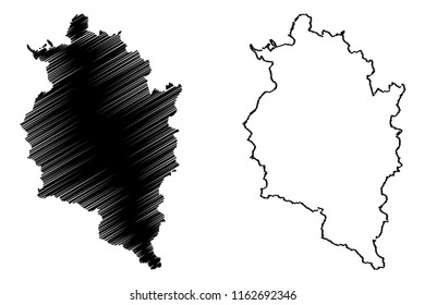 Vorarlberg (Republic of Austria) map vector illustration, scribble sketch Vorarlberg map