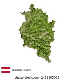 Vorarlberg, State of Austria Topographic Map (EPS)