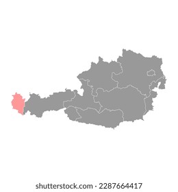 Vorarlberg state map of Austria. Vector illustration.