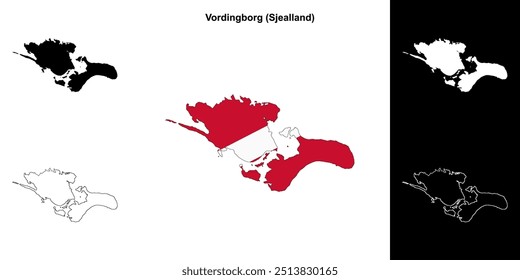 Mapa de Vordingborg com esquemas do município