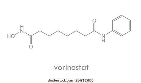 Vorinostat Structure. Chemotherapy Drug Molecule. Used In Lymphoma Treatment.