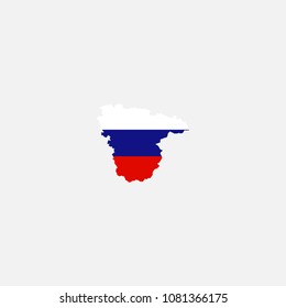 Voronezh map and flag Russia Vector Illustration