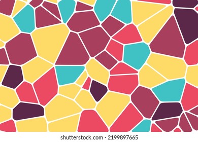 Voronoi colorful diagram geometrical tile texture, background, stone texture, print fabric vector mosaic patterns