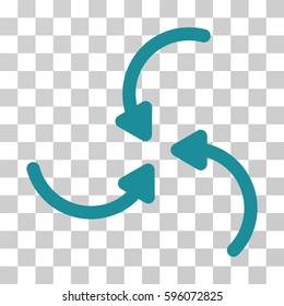 Vortex Arrows icon. Vector illustration style is flat iconic symbol, soft blue color, transparent background. Designed for web and software interfaces.