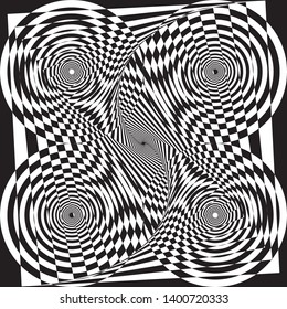 Vortex to the center of the inner world geometrycal concept black on transparent background