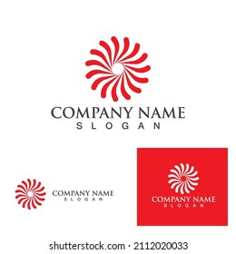 aplicación de iconos de plantilla de símbolos y logotipo de círculo vórtice