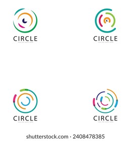 iconos de la plantilla de símbolos y logotipo de círculo vórtice