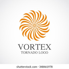 Vortex of circle ribbon curve abstract vector and logo design or template circular line icon of company identity symbol concept