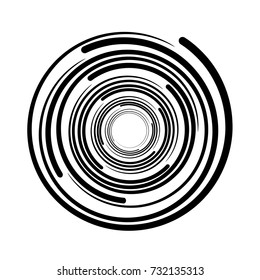 Wirbelkreiskreiszeichen, schwarzes Vektorsymbol