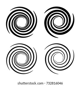 vortex circular swirl lines black symbol vector