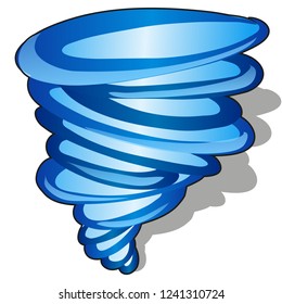 Vortex of cold air isolated on white background. Vector cartoon close-up illustration.