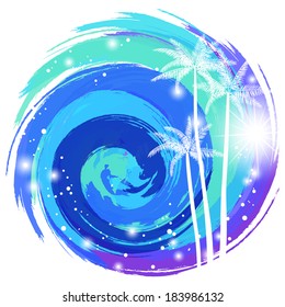 Vortex of cool sea