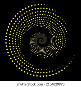 Vortex dotted shape. Modern geometric art. Trendy design element for border frame, logo, tattoo, symbol, web, prints, posters, template, patterns and abstract backgrounds.