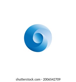 Vortex element vector.3d effect blue swirl. Round vortex element with trendy gradient