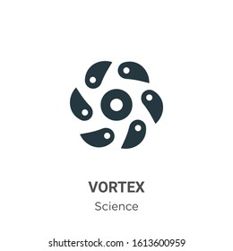 Vortex glyph icon vector on white background. Flat vector vortex icon symbol sign from modern science collection for mobile concept and web apps design.