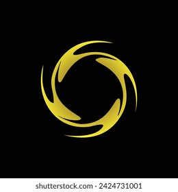 VORTEX ICON VECTOR FOR LOGO. GOLDEN WHIRPOOL. 