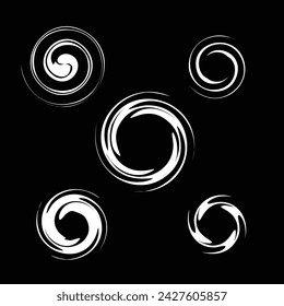 vortex icon vector, whirpool isolated on black background