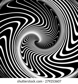 Vortex-Illusion. Abstrakte op art Vektorgrafik.