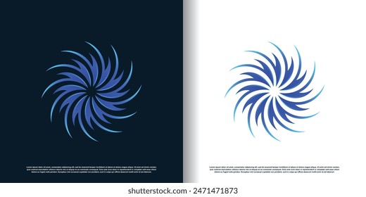 Vortex logo design with creative abstract concept Premium Vector