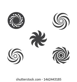 vortex logo icon wave and spiral vector template