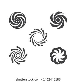vortex logo icon wave and spiral vector template
