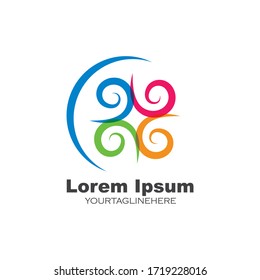 Wirbel-Logo-Symbol-Welle und Spiralvektorvorlage