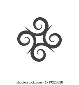 vortex logo icon wave and spiral vector template