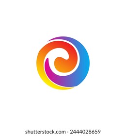 vortex logo vector, circular wave.