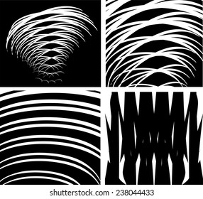 Vortex movement. Optical illusion abstract black white background