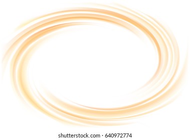 Vortex ripple backdrop with space for text. Beautiful curvy fluid surface gentle terracotta color. Circle soft mix of pure fresh sweet carrot, melon, pumpkin, apricot and lemon juicy dessert syrup