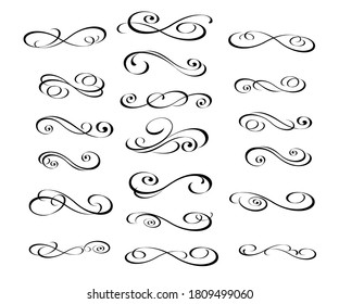 Vortex set. Elegant design elements for business cards, brochures, postcards, menus, invitations, announcements.