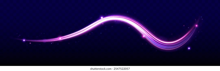 Correntes de vórtice de luz neon. Grande conjunto de linhas de neon de luz na forma de redemoinho e espirais. Efeito de luz de movimento de partículas. Sinalizações abstratas de lentes de traços de chamas de fogo.	