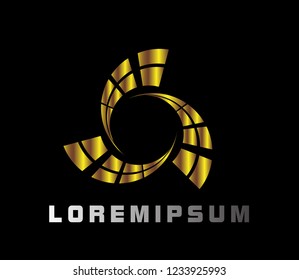 vortex or swirl logo with deep philosophy for technology startup company. vortex or swirl logo design has mean elegant, technology and luxury for company sign