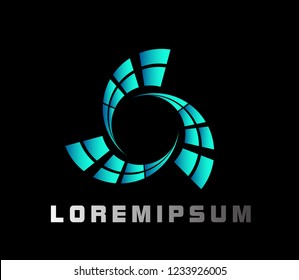 vortex or swirl logo with deep philosophy for technology startup company. vortex or swirl logo design has mean elegant, technology and luxury for company sign