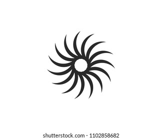 vortex, wave and spiral icon vector template